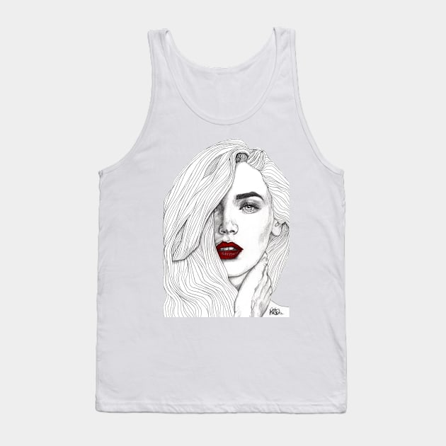 Red Lips Tank Top by paulnelsonesch